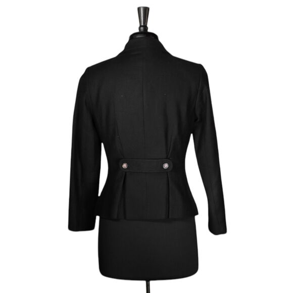 Banana Republic Women's Blazer Black Linen Blend Work Office Lined Suit Jacket 8 - Picture 2 of 9